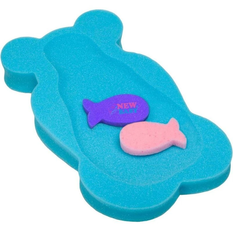 Reductor de baie, New Baby, Maxi, Din burete, 58 cm, Cu jucarii din spuma, Bear Blue [1]