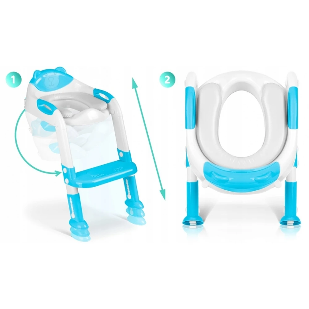 Reductor toaleta cu scara pentru copii, Ricokids, Albastru deschis [3]