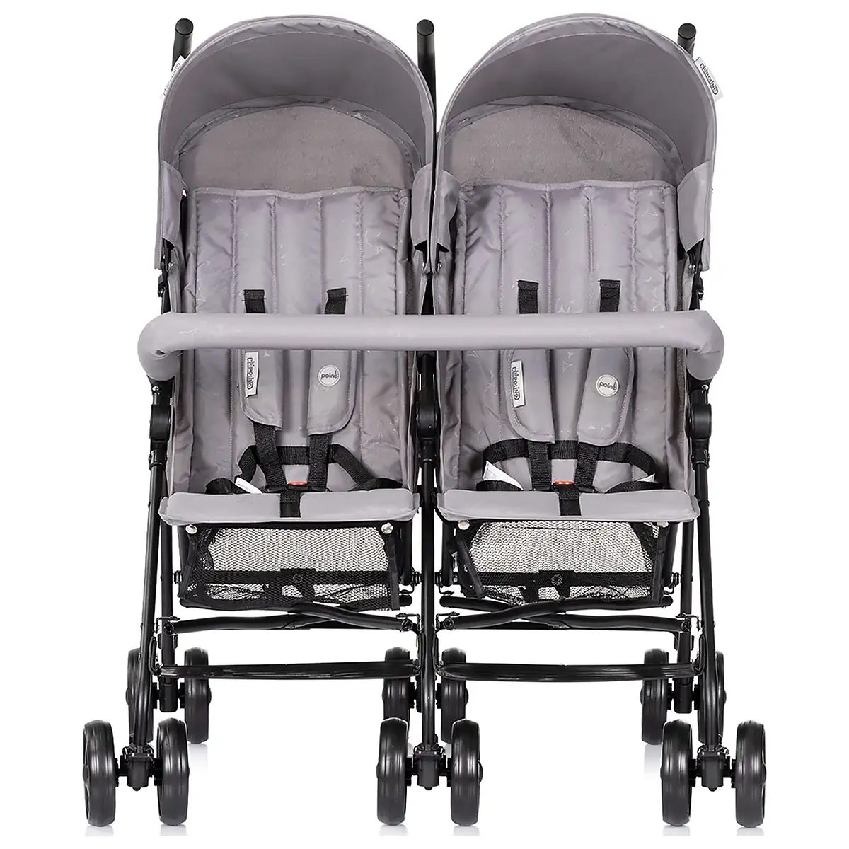 RESIGILAT Carucior gemeni Chipolino Double Point, Pliere tip umbrela, Pana la 15 kg pe sezut, Spatare reglabile independente, 6 luni+, Cloud [2]