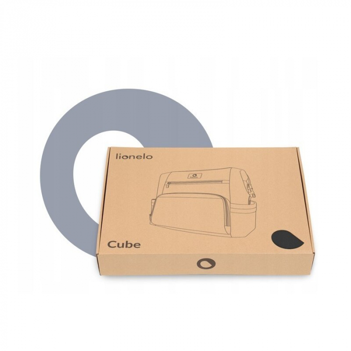Lionelo - Rucsac impermeabil pentru mamici Cube, Cu 12 compartimente si salteluta de schimbat, Cu prindere universala de carucior, 36 x 36 x 23 cm, Gri [13]