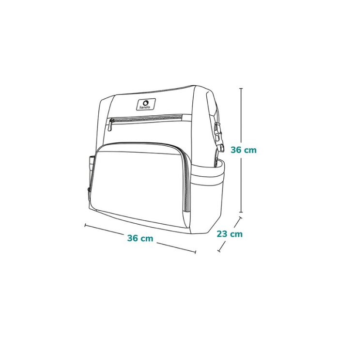 Lionelo - Rucsac impermeabil pentru mamici Cube, Cu 12 compartimente si salteluta de schimbat, Cu prindere universala de carucior, 36 x 36 x 23 cm, Verde [5]