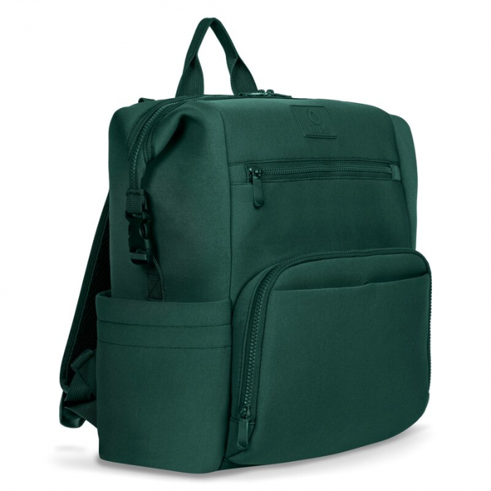 Lionelo - Rucsac impermeabil pentru mamici Cube, Cu 12 compartimente si salteluta de schimbat, Cu prindere universala de carucior, 36 x 36 x 23 cm, Verde [7]