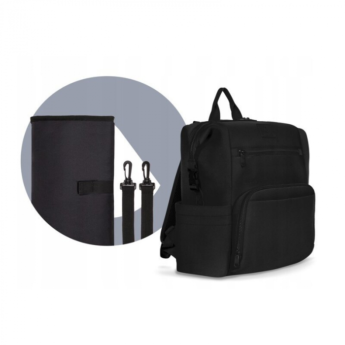 Rucsac impermeabil pentru mamici, Lionelo, Cube, Cu 12 compartimente si salteluta de schimbat, Negru [10]