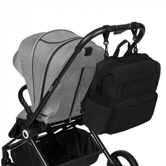 Rucsac impermeabil pentru mamici, Lionelo, Cube, Cu 12 compartimente si salteluta de schimbat, Negru [6]