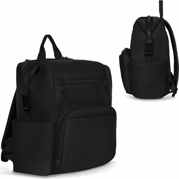 Rucsac impermeabil pentru mamici, Lionelo, Cube, Cu 12 compartimente si salteluta de schimbat, Negru [2]