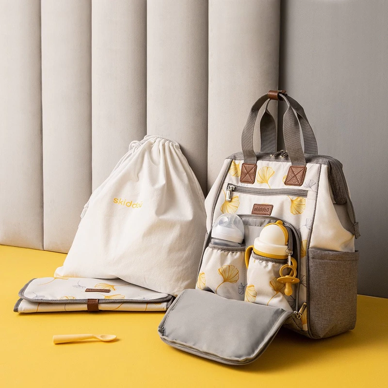 Rucsac multifunctional mamici Astrid, Skiddou, Vanilla delight, Galben [2]