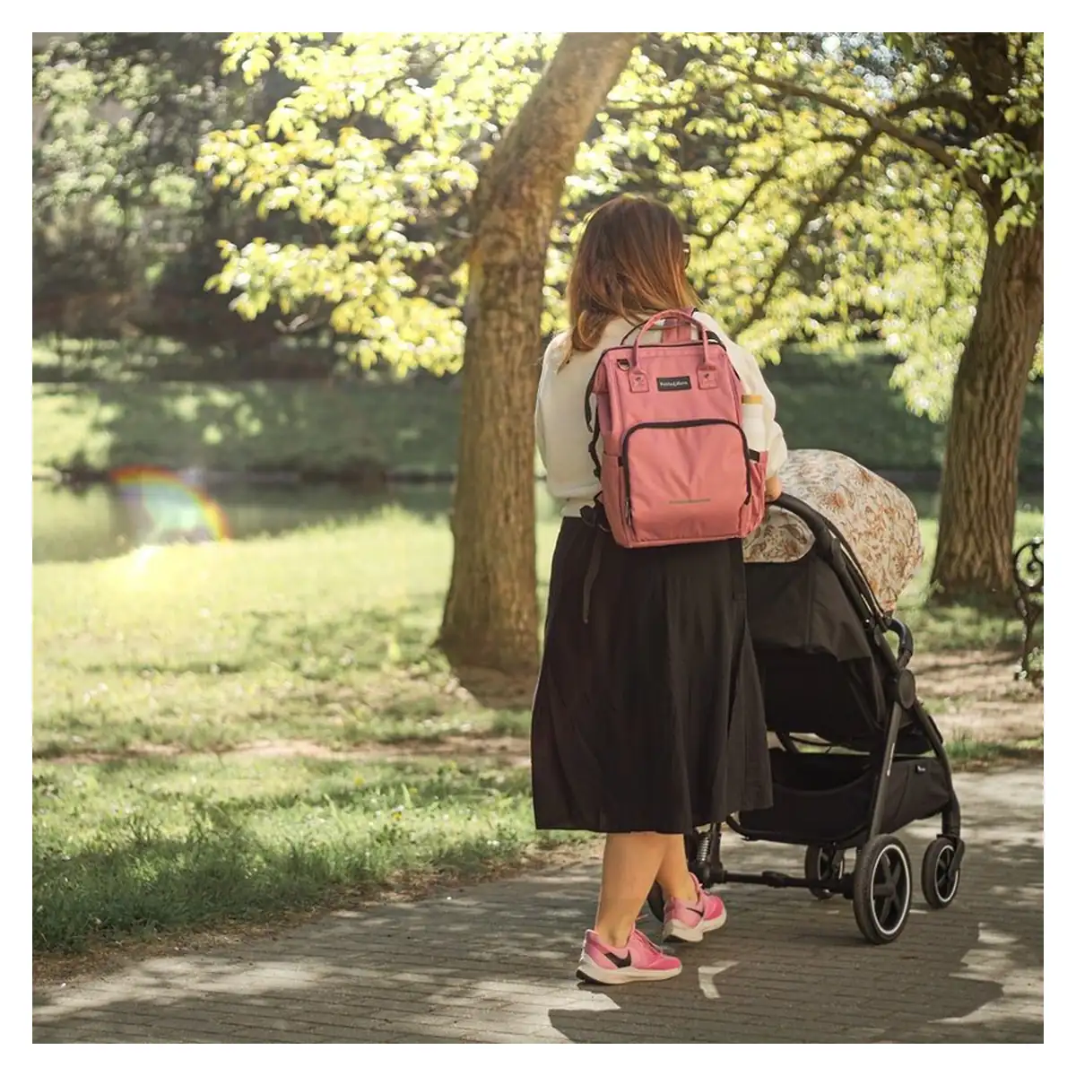 Rucsac pentru mamici, Petite&Mars, Jack, 30 x 42 x 15 cm, Dusty Rose [5]