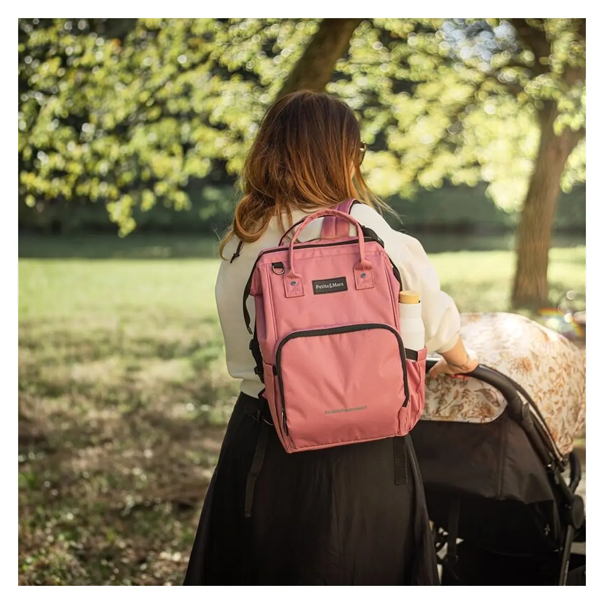 Rucsac pentru mamici, Petite&Mars, Jack, 30 x 42 x 15 cm, Dusty Rose [4]