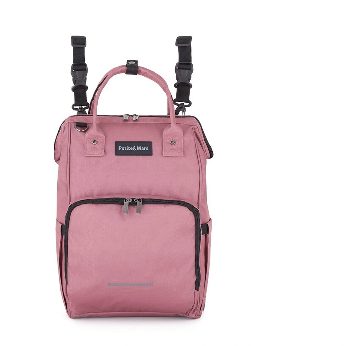 Rucsac pentru mamici, Petite&Mars, Jack, 30 x 42 x 15 cm, Dusty Rose [7]