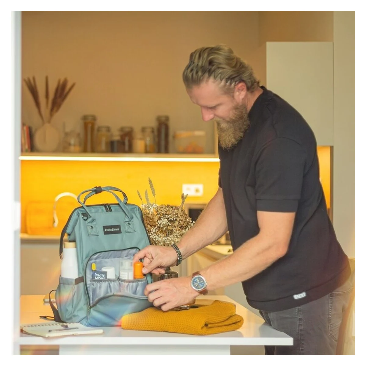 Rucsac pentru mamici, Petite&Mars, Jack, 30 x 42 x 15 cm, Ultimate Grey [13]