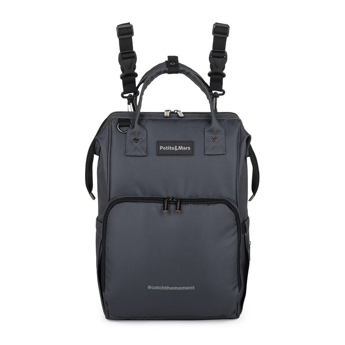 Rucsac pentru mamici, Petite&Mars, Jack, 30 x 42 x 15 cm, Ultimate Grey [4]