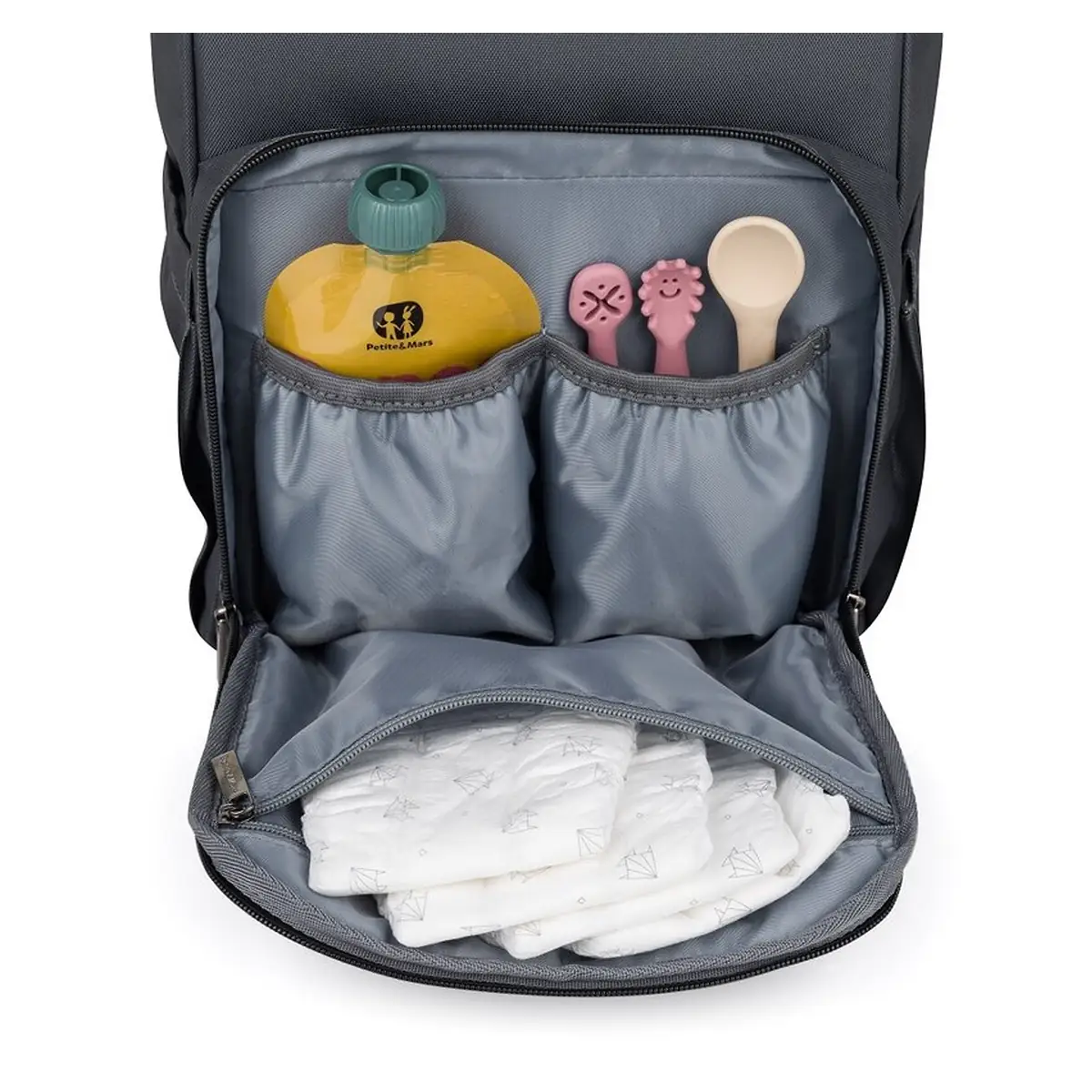 Rucsac pentru mamici, Petite&Mars, Jack, 30 x 42 x 15 cm, Ultimate Grey [7]