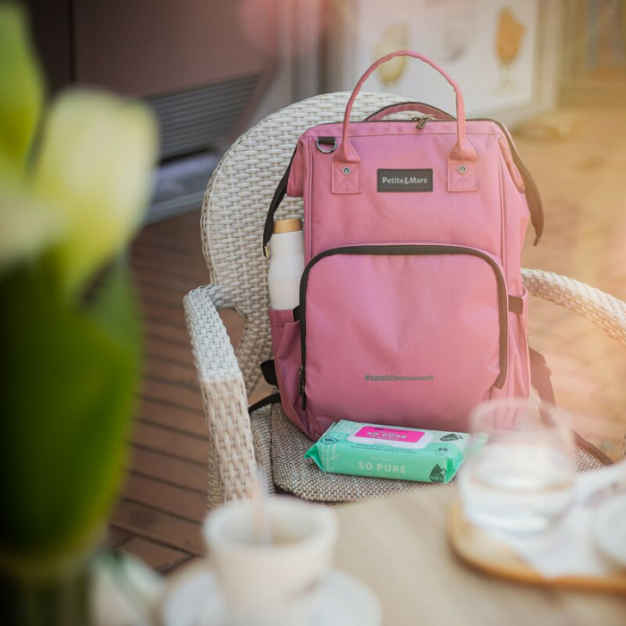 Rucsac pentru mamici, Petite&Mars, Jack, 30 x 42 x 15 cm, Dusty Rose [5]