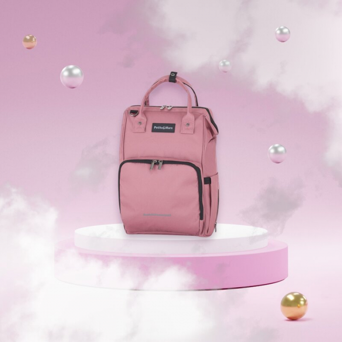 Rucsac pentru mamici, Petite&Mars, Jack, 30 x 42 x 15 cm, Dusty Rose [2]