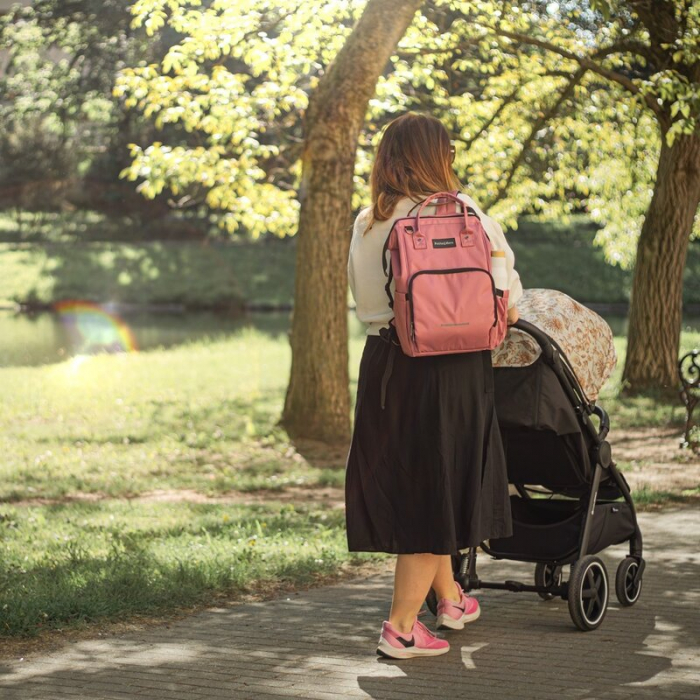 Rucsac pentru mamici, Petite&Mars, Jack, 30 x 42 x 15 cm, Dusty Rose [4]