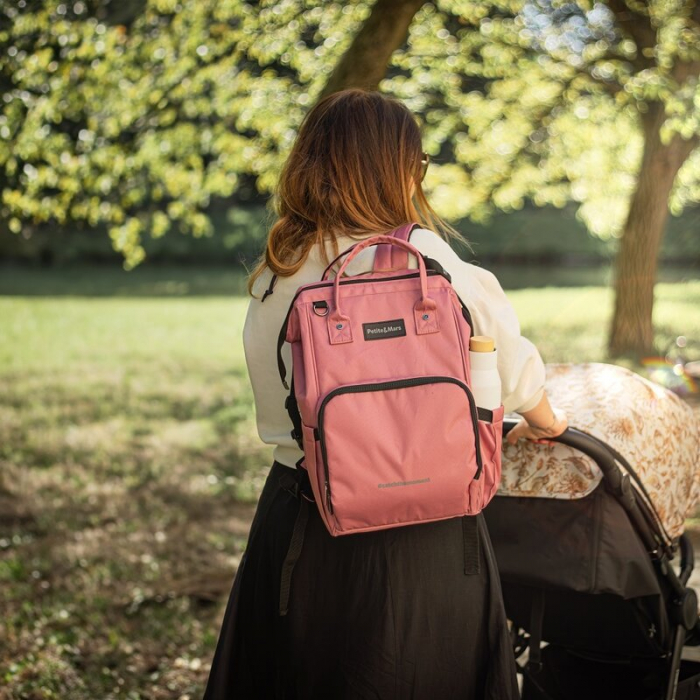 Rucsac pentru mamici, Petite&Mars, Jack, 30 x 42 x 15 cm, Dusty Rose [3]