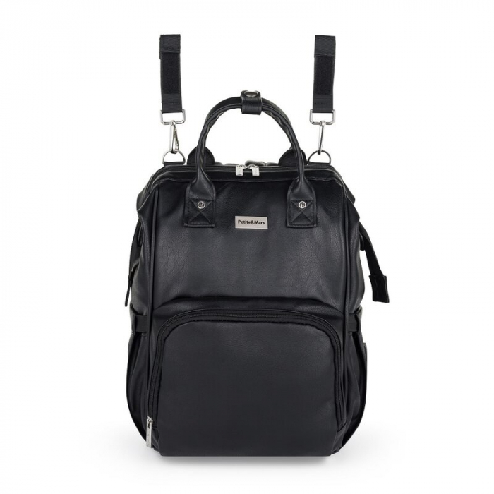 Rucsac pentru mamici, Petite&Mars, Jasper, 27 x 41 x 14 cm, Absolute Black [3]