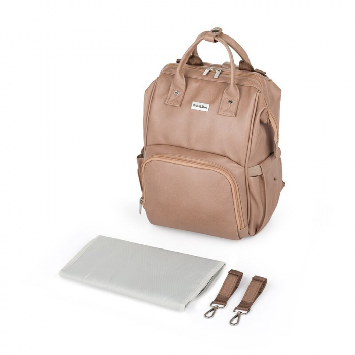 Rucsac pentru mamici, Petite&Mars, Jasper, 27 x 41 x 14 cm, Camel Beige [5]