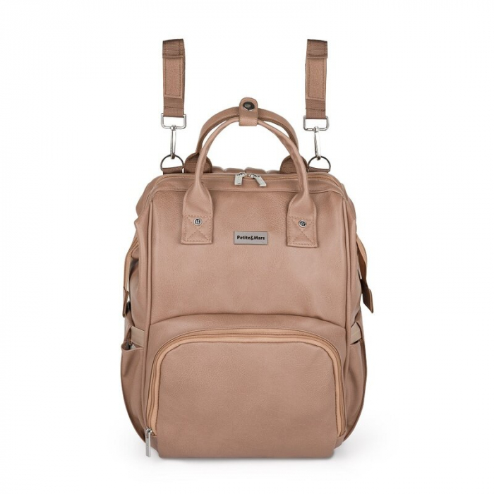 Rucsac pentru mamici, Petite&Mars, Jasper, 27 x 41 x 14 cm, Camel Beige [3]