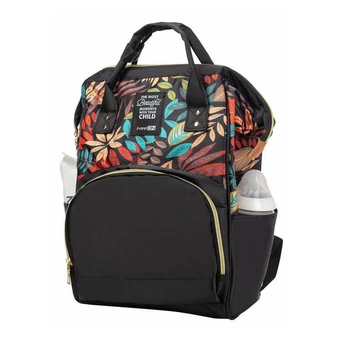 Rucsac pentru mamici, Simply, Cu multiple compartimente, FreeON, 25 x 16 x 40 cm, Black [2]