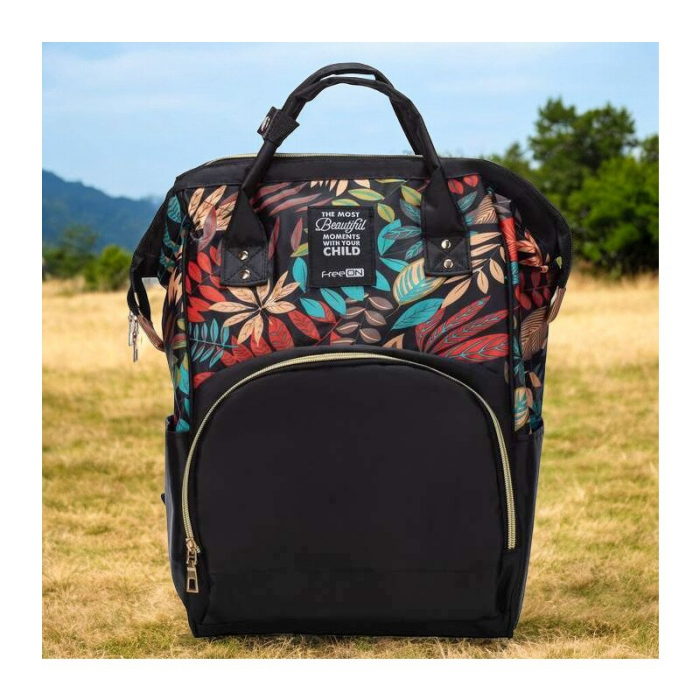Rucsac pentru mamici, Simply, Cu multiple compartimente, FreeON, 25 x 16 x 40 cm, Black [2]