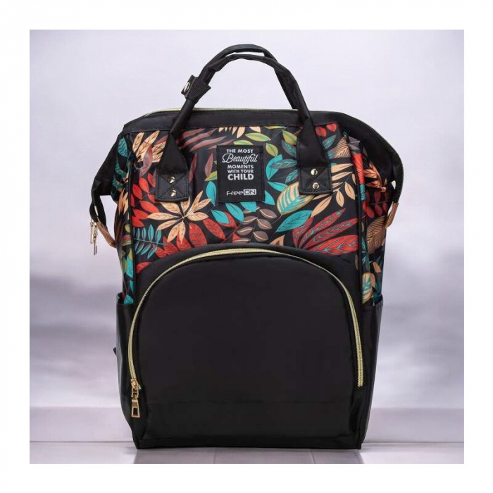 Rucsac pentru mamici, Simply, Cu multiple compartimente, FreeON, 25 x 16 x 40 cm, Black [3]