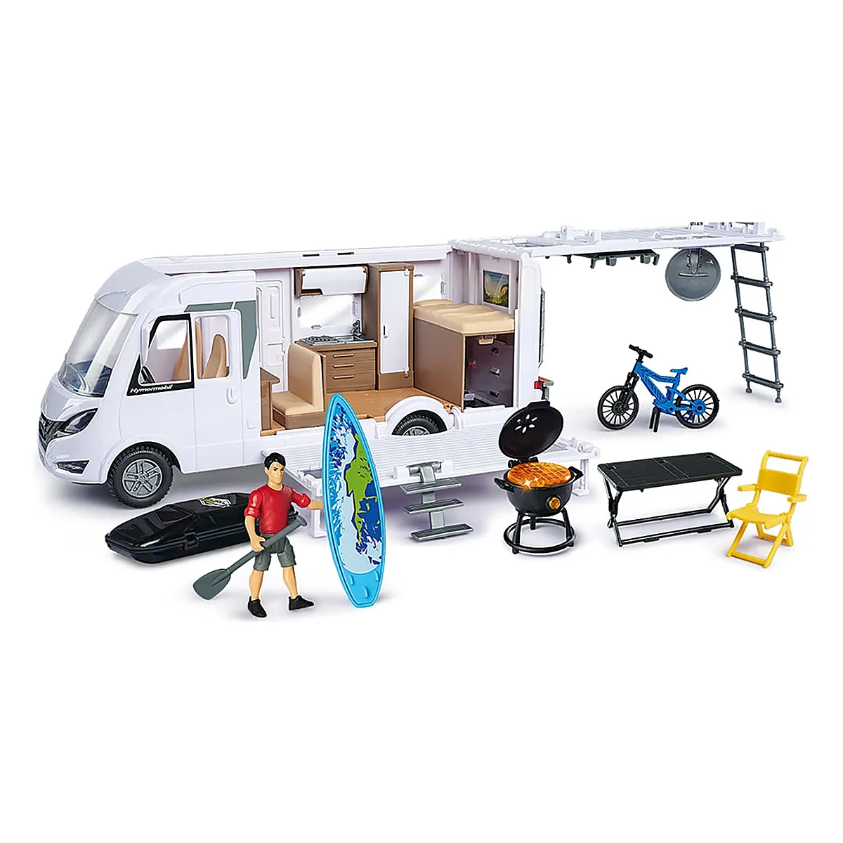 Rulota Dickie Toys Camper Hymer Camping Van Class B cu figurina si accesorii 3 ani + [2]