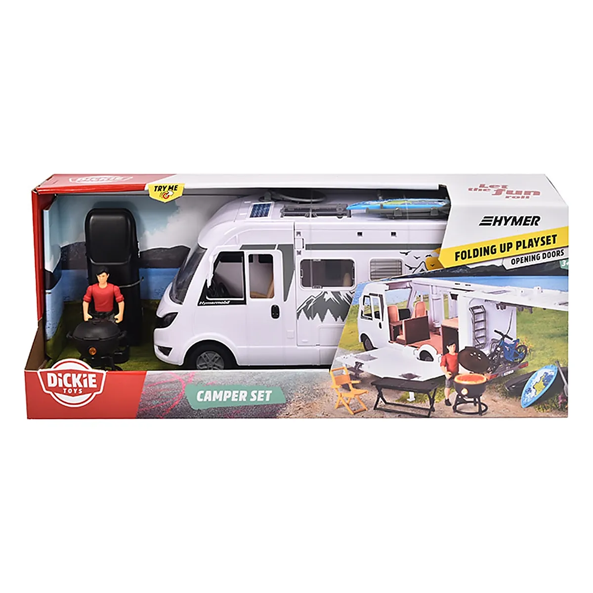 Rulota Dickie Toys Camper Hymer Camping Van Class B cu figurina si accesorii 3 ani + [8]