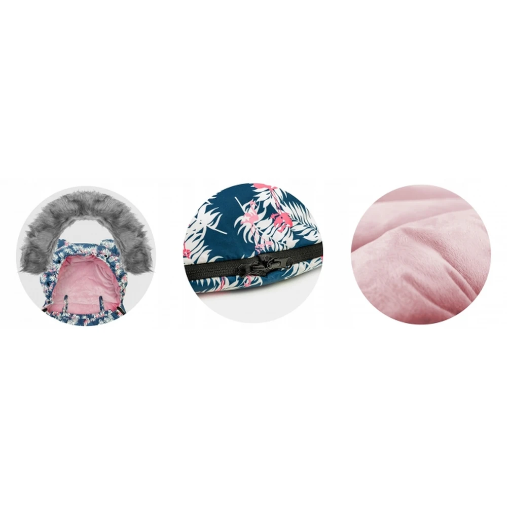 Sac de iarna 95 x 48 cm Ricokids Elmi - Bleumarin cu flamingo [5]