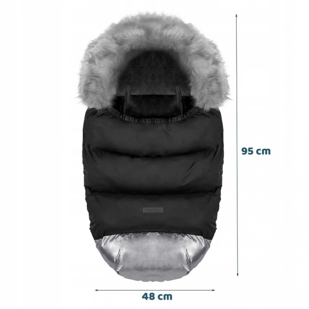 Sac de iarna 95 x 48 cm Ricokids Elmi - Negru cu argintiu [7]