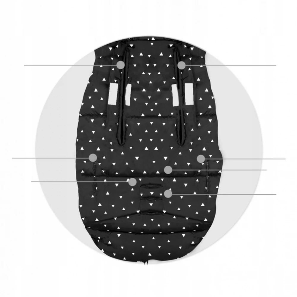 Sac de iarna 95 x 48 cm Ricokids Elmi - Negru cu triunghiuri albe [6]