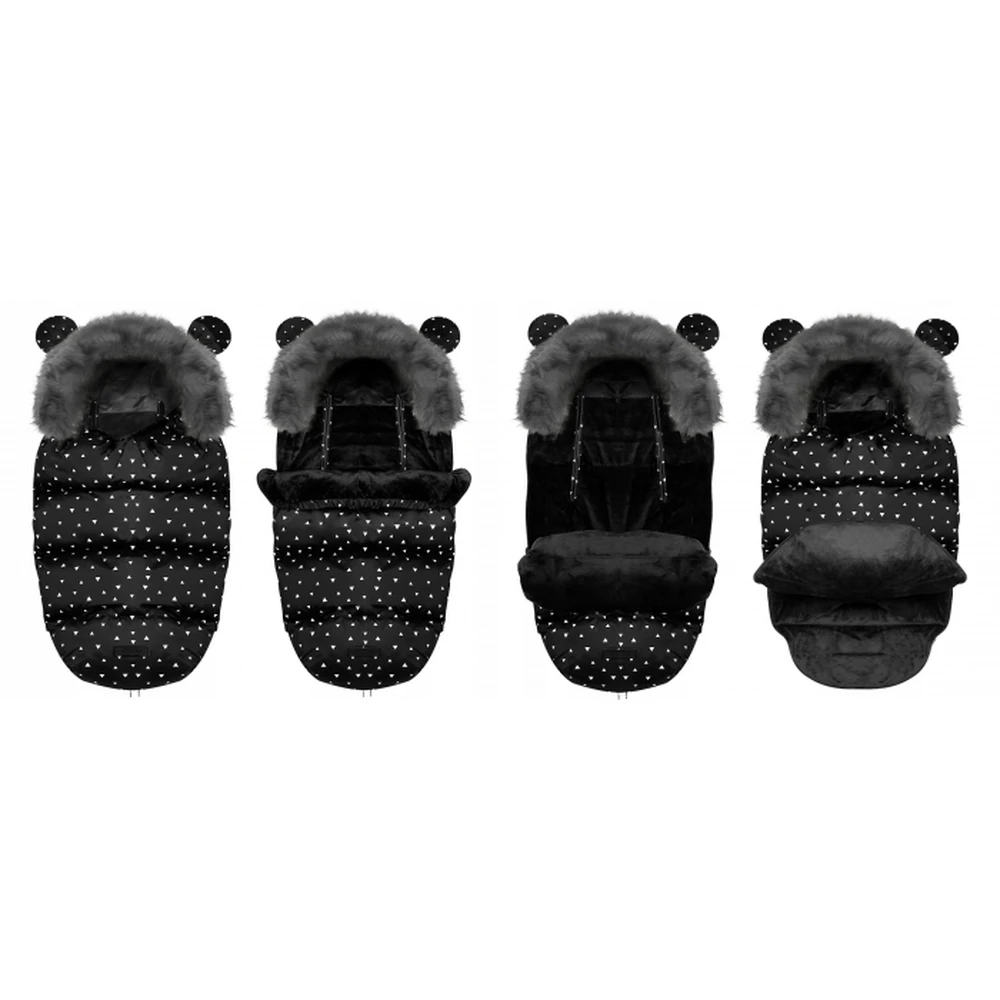Sac de iarna 95 x 48 cm Ricokids Elmi - Negru cu triunghiuri albe [2]