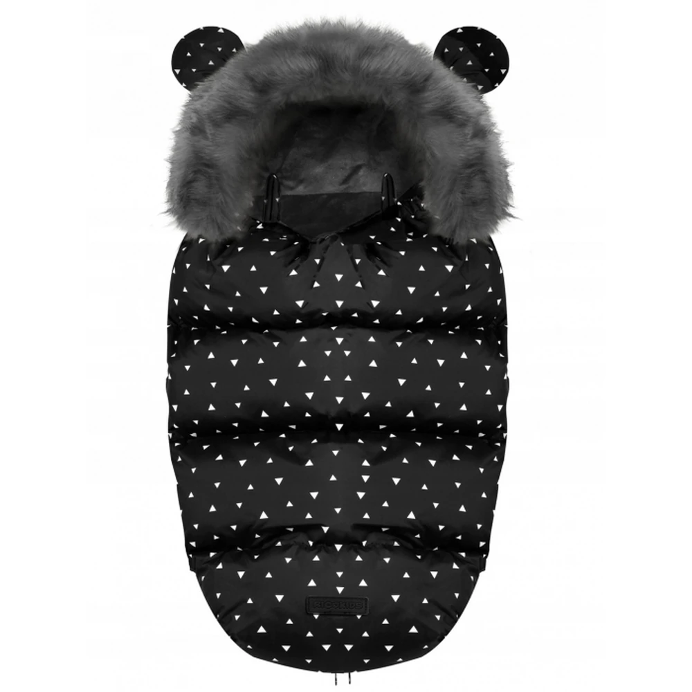 Sac de iarna 95 x 48 cm Ricokids Elmi - Negru cu triunghiuri albe [1]