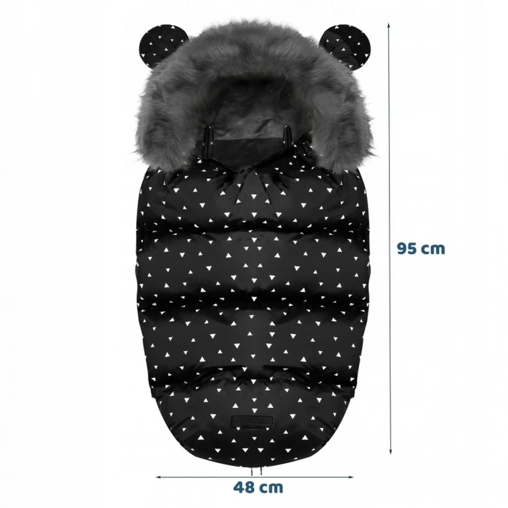 Sac de iarna 95 x 48 cm Ricokids Elmi - Negru cu triunghiuri albe [7]