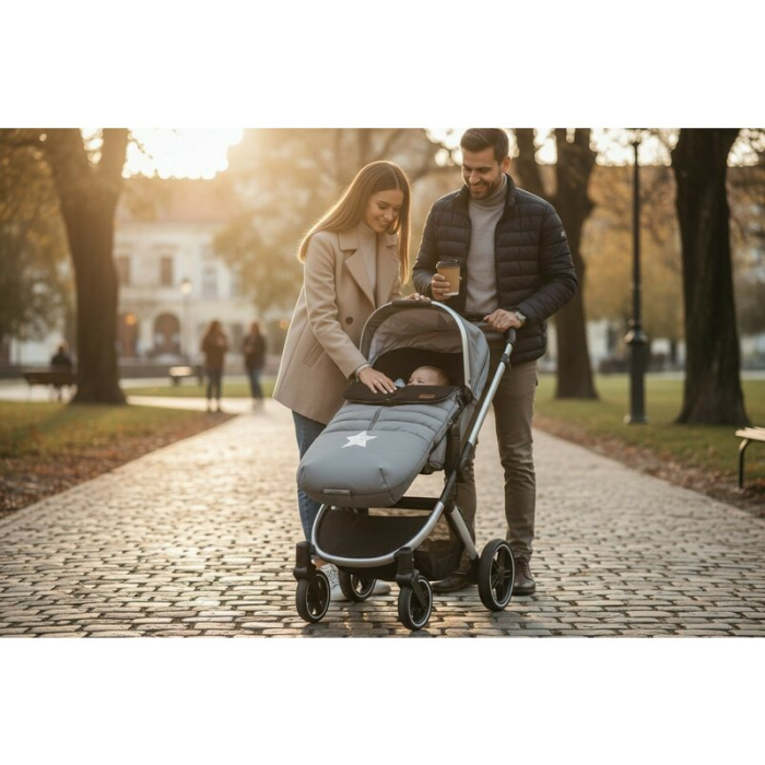 Sac de iarna, Jane, Nest, Pentru carucior, Universal, 95 x 46 cm, Material interior din fleece, Shadow [2]