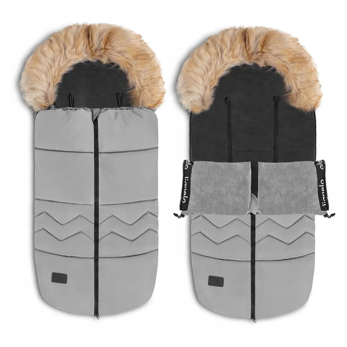 Sac de iarna, Lionelo, Frode, Pentru carucior, 90x45 cm, Impermeabil, Universal, Gri [3]