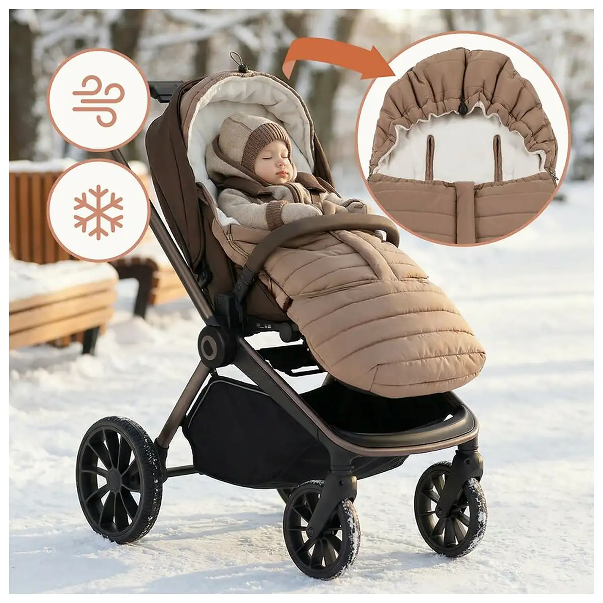 Sac de iarna, Lionelo, Oli, Pentru carucior, landou sau scaun auto, 101x45 cm, Impermeabil, Rezistent pana la -20 [13]