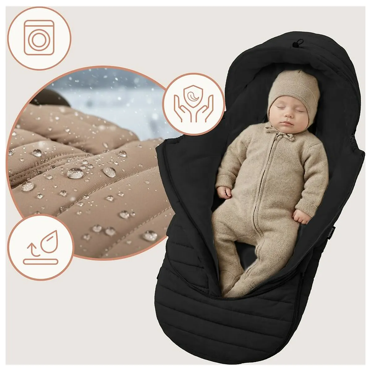Sac de iarna, Lionelo, Oli, Pentru carucior, landou sau scaun auto, 101x45 cm, Impermeabil, Rezistent pana la -20 [15]