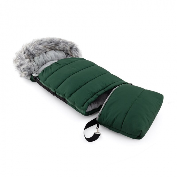 Sac de iarna, Multifunctional, Poate fi utilizat ca geanta prin desfacerea fermoarului, Atasabil la carucior, 110 cm, 0-3 ani, Verde [2]