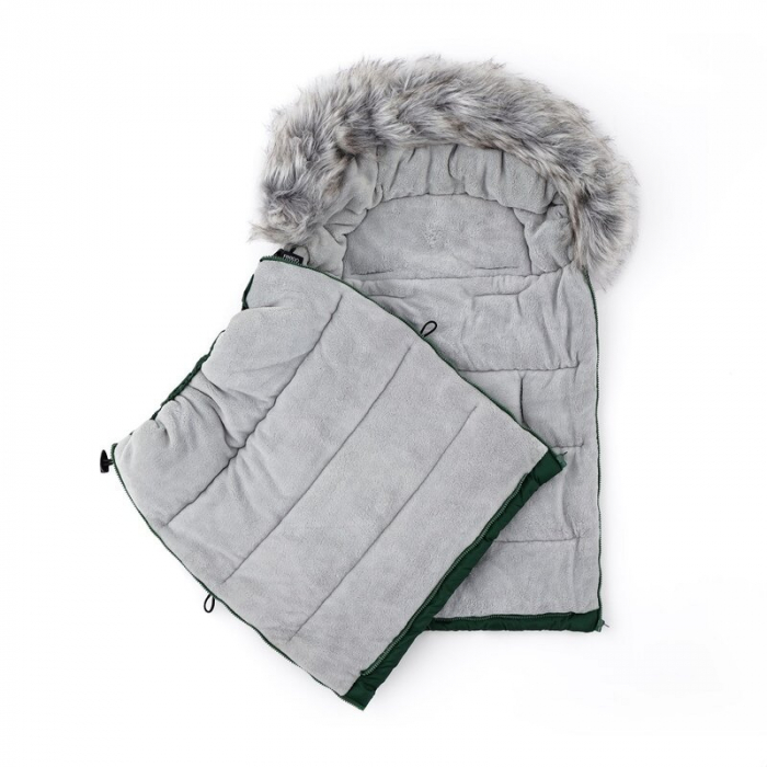 Sac de iarna, Multifunctional, Poate fi utilizat ca geanta prin desfacerea fermoarului, Atasabil la carucior, 110 cm, 0-3 ani, Verde [4]