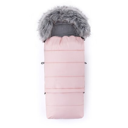 Sac de iarna, Multifunctional, Poate fi utilizat ca geanta prin desfacerea fermoarului, Atasabil la carucior, Lana, 110 cm, 0-3 ani, Roz [4]