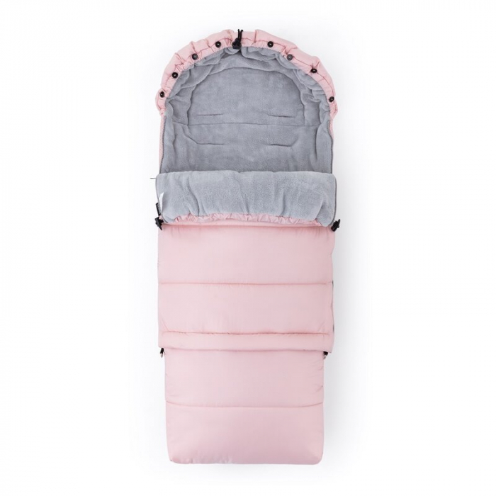 Sac de iarna, Multifunctional, Poate fi utilizat ca geanta prin desfacerea fermoarului, Atasabil la carucior, Lana, 110 cm, 0-3 ani, Roz [7]