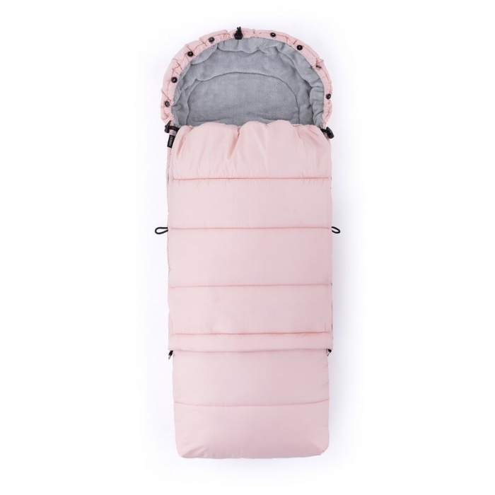 Sac de iarna, Multifunctional, Poate fi utilizat ca geanta prin desfacerea fermoarului, Atasabil la carucior, Lana, 110 cm, 0-3 ani, Roz [6]