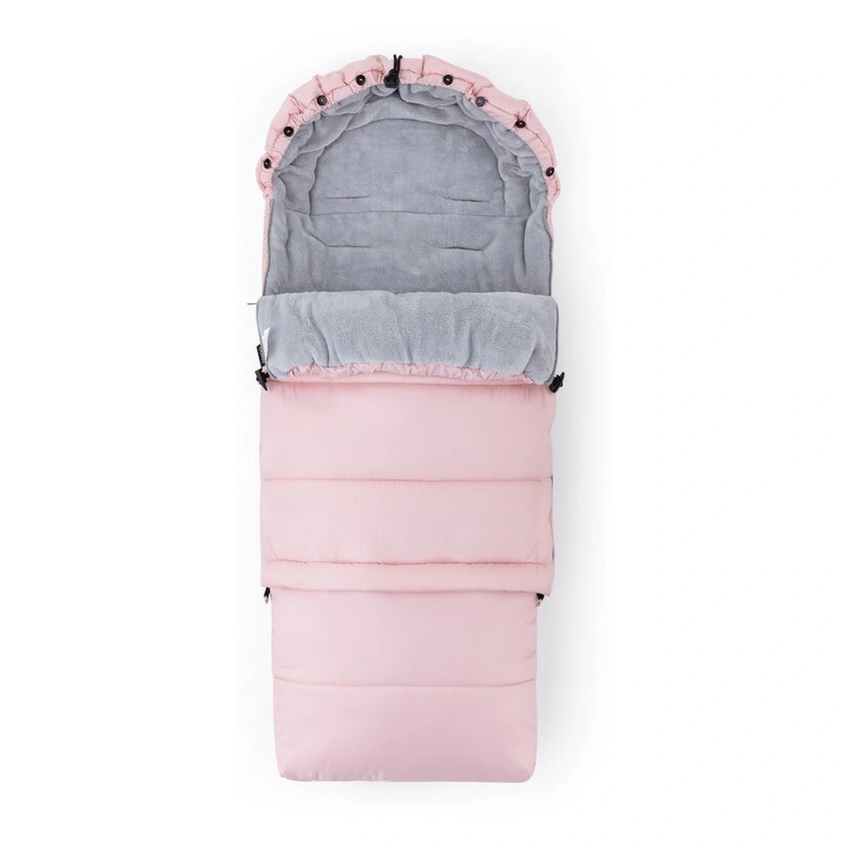 Sac de iarna, Multifunctional, Poate fi utilizat ca geanta prin desfacerea fermoarului, Atasabil la carucior, Lana, 110 cm, 0-3 ani, Roz [7]