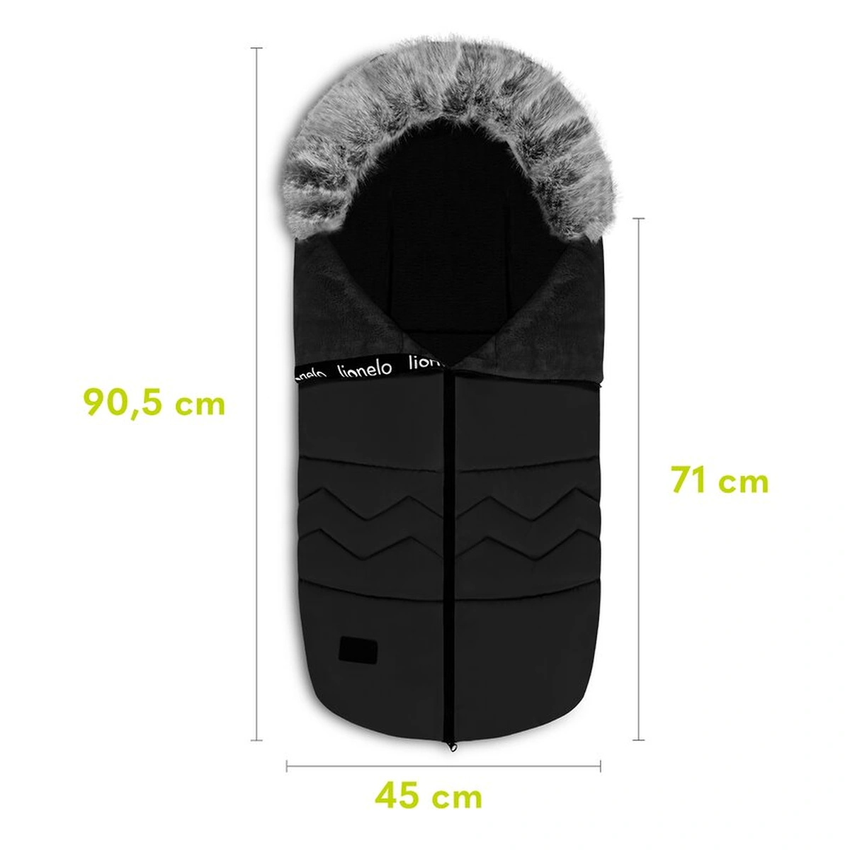 Sac de iarna pentru carucior Frode, 90x45 cm, Impermeabil, Universal, Negru [22]