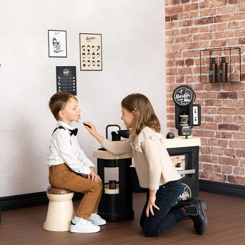 Salon coafura pentru copii Smoby Barber Shop, Barber and Cut negru [8]
