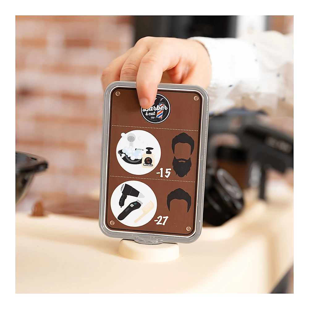 Salon coafura pentru copii Smoby Barber Shop, Barber and Cut negru [16]