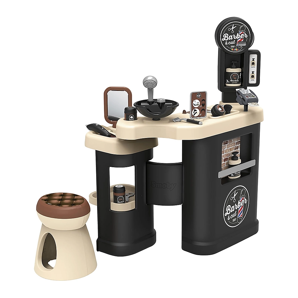Salon coafura pentru copii Smoby Barber Shop, Barber and Cut negru [1]