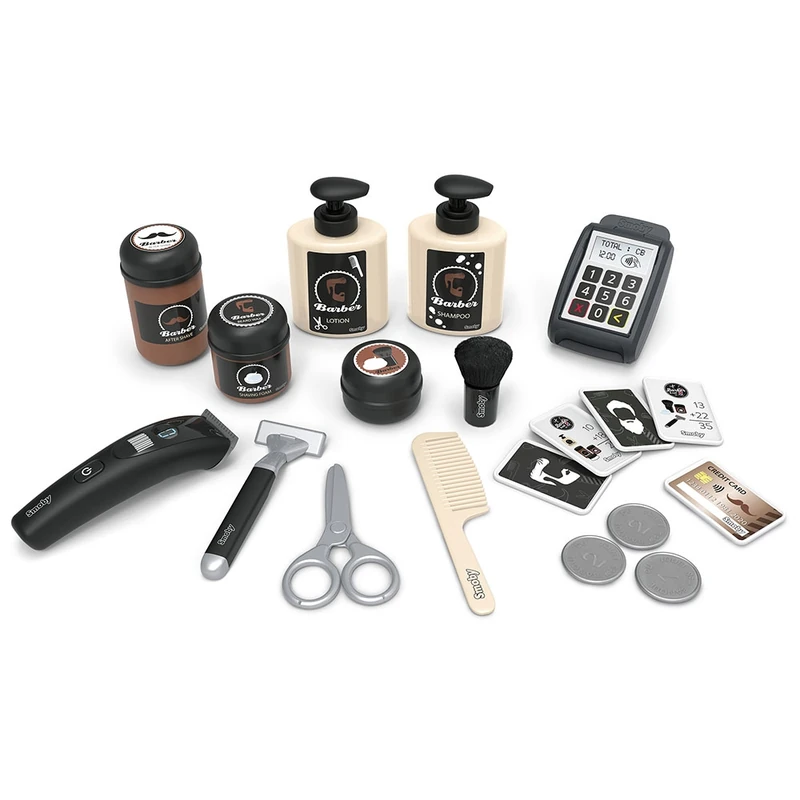 Salon coafura pentru copii Smoby Barber Shop, Barber and Cut negru [3]