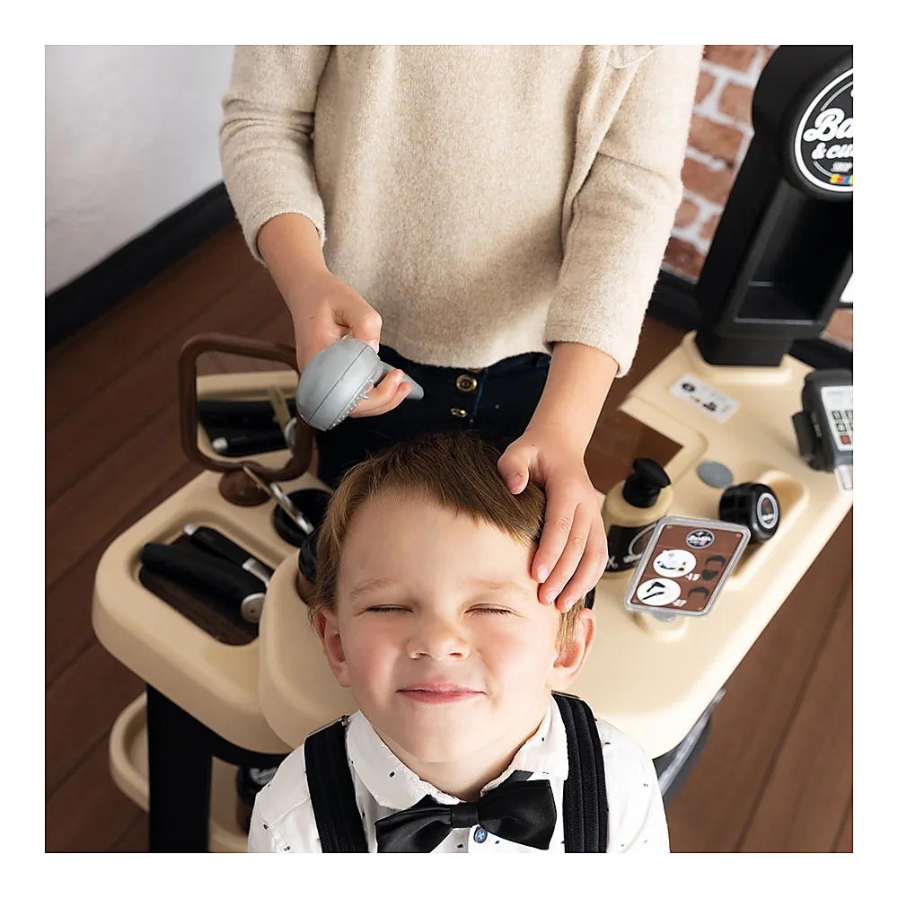 Salon coafura pentru copii Smoby Barber Shop, Barber and Cut negru [13]